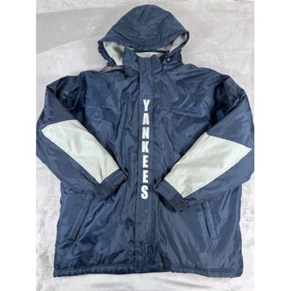 Y2K G-III Sports New York Yankees Parka Jacket Large Navy Blue MLB